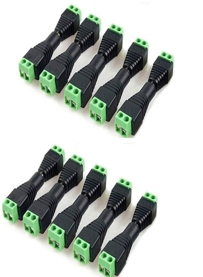 RIVER FOX 10 Pairs Dc Power Jack Plug Adapter Connector, 12V 24V Male + Female 2.1Mm X 5.5Mm Barrel Connectors For Cctv Camera,Led Strip Light, Dvr (10 X Male + 10 X Female), Black - Image 1